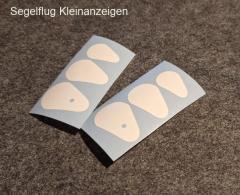 2x Haubenfaden-Aufkleber in Weiß