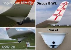 Wing tip wheels for gliders